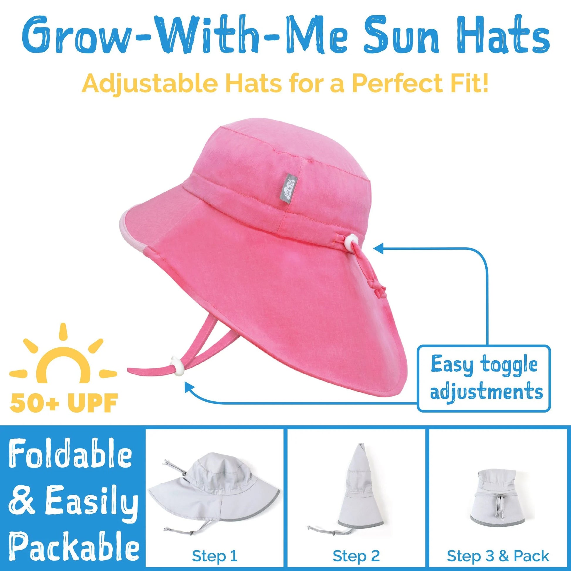 JAN & JUL KIDS WATER REPELLENT ADVENTURE HATS PINK ICE CREAM