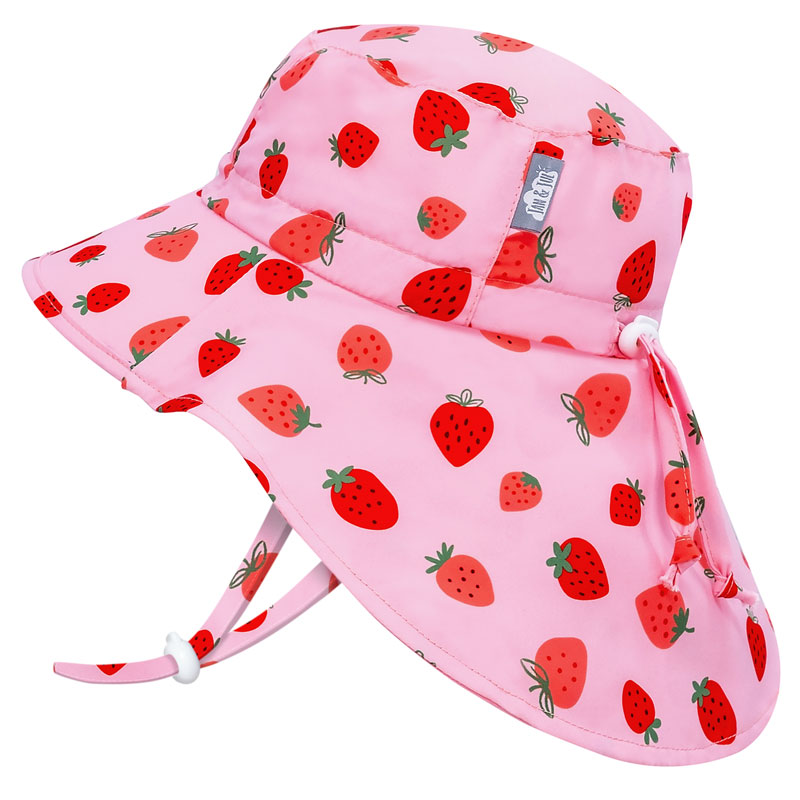 JAN & JUL WATER REPELLENT ADVENTURE HATS PINK STRAWBERRY