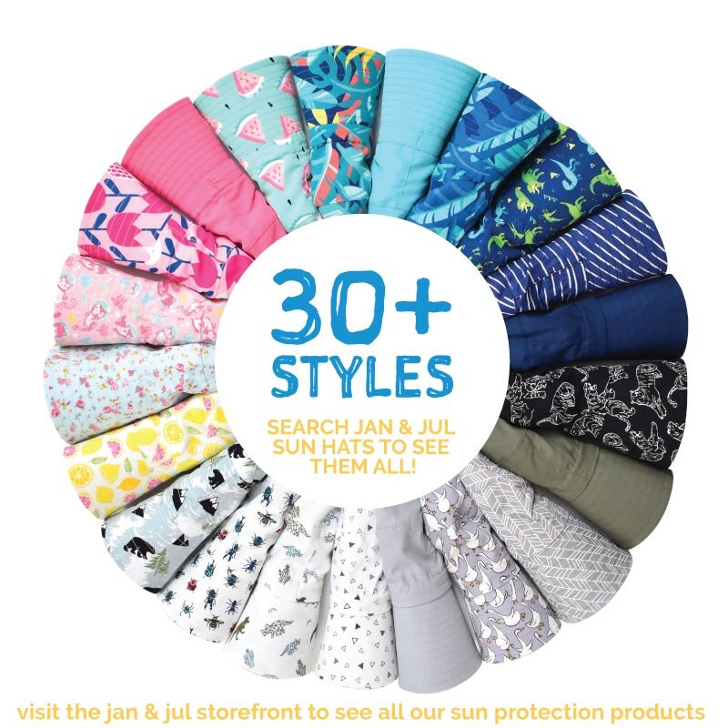 JAN & JUL KIDS WATER REPELLENT BUCKET HATS PINK ICE CREAM