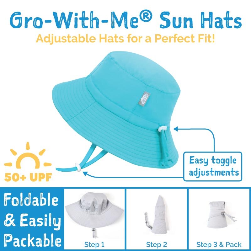 JAN & JUL KIDS WATER REPELLENT BUCKET HATS PINK ICE CREAM