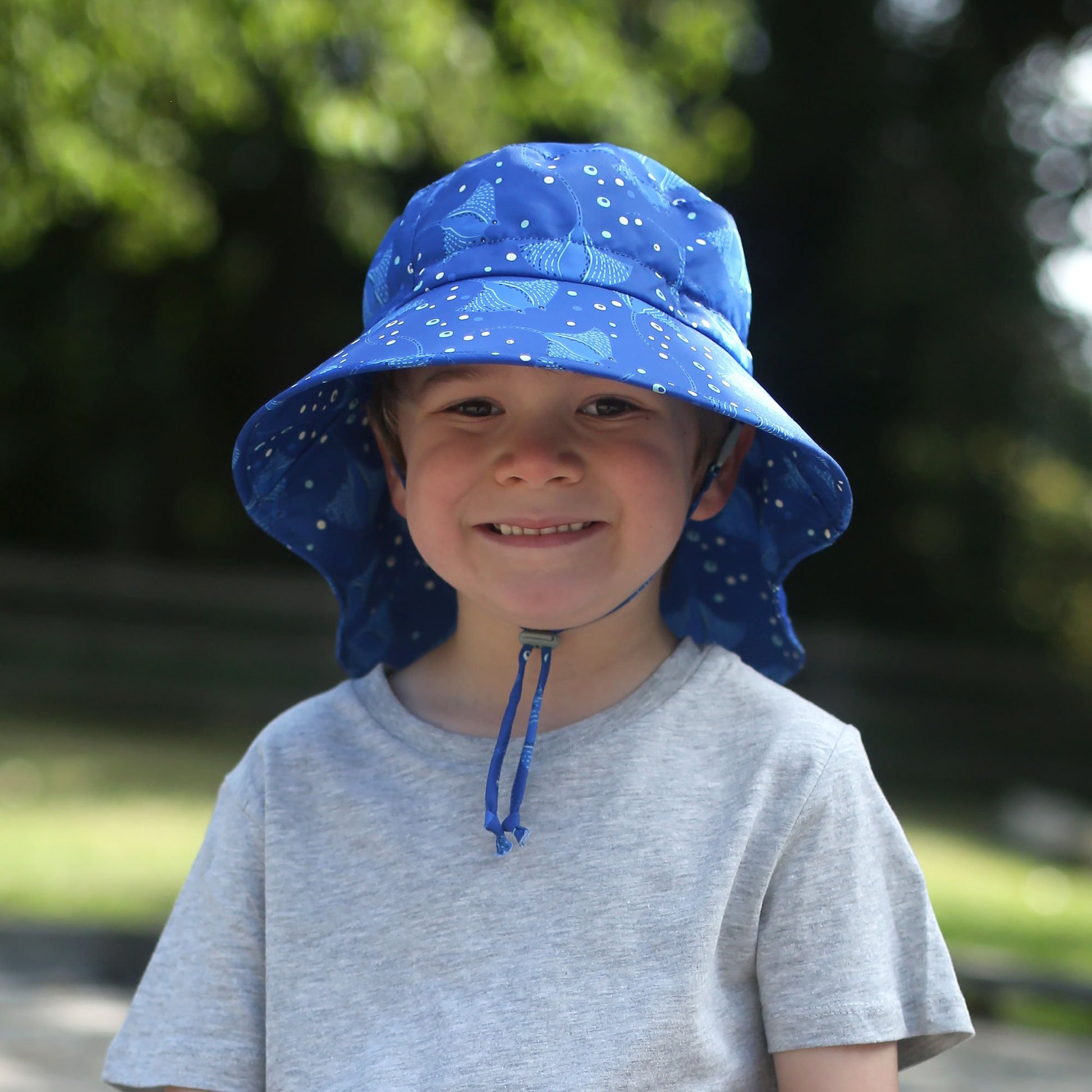 JAN & JUL KIDS WATER REPELLENT ADVENTURE HATS MANTA RAY