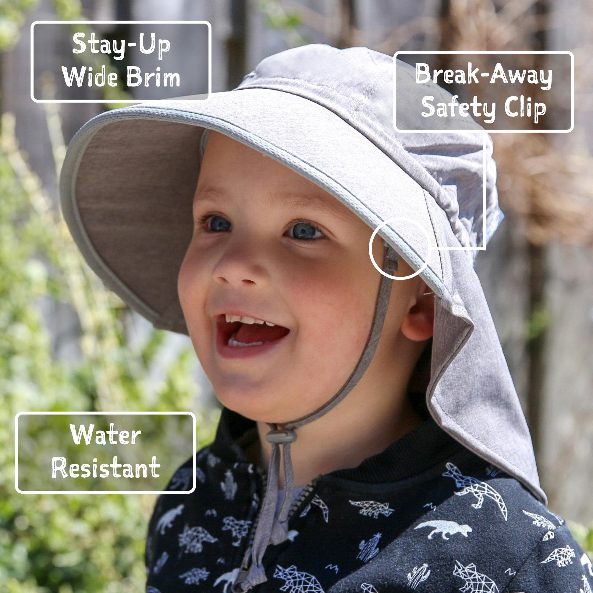JAN & JUL KIDS WATER REPELLENT ADVENTURE HATS MANTA RAY
