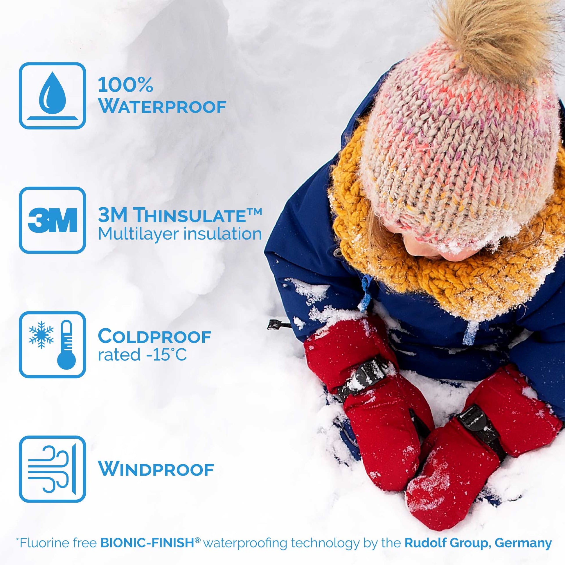 JAN & JUL WATERPROOF MITTEN TOASTY-DRY SPACE DINOS