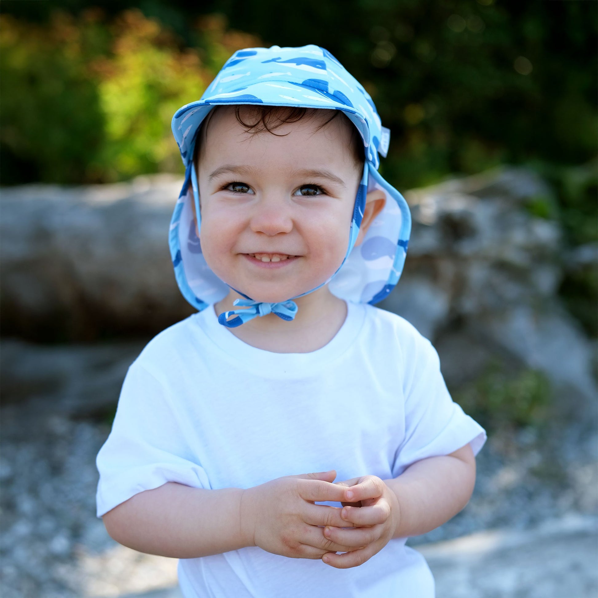JAN & JUL SUN SOFT UV BABY CAPS BLUE WHALE