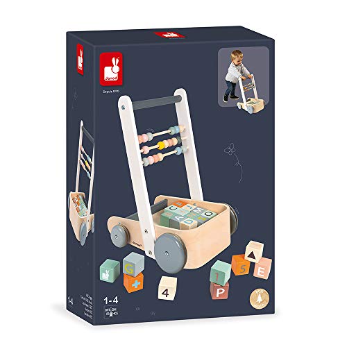 Janod Sweet Cocoon Cart With Abc Blocks