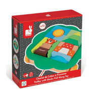 Janod Zigolo Pull Along Trolley W/Blocks