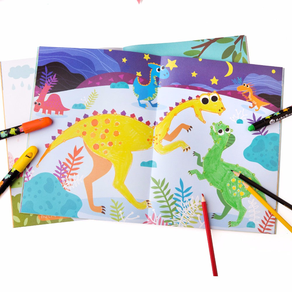 JAR MELO  DOT-TO-DOT DRAWING BOOK-SUPER-FUN DINOSAUR