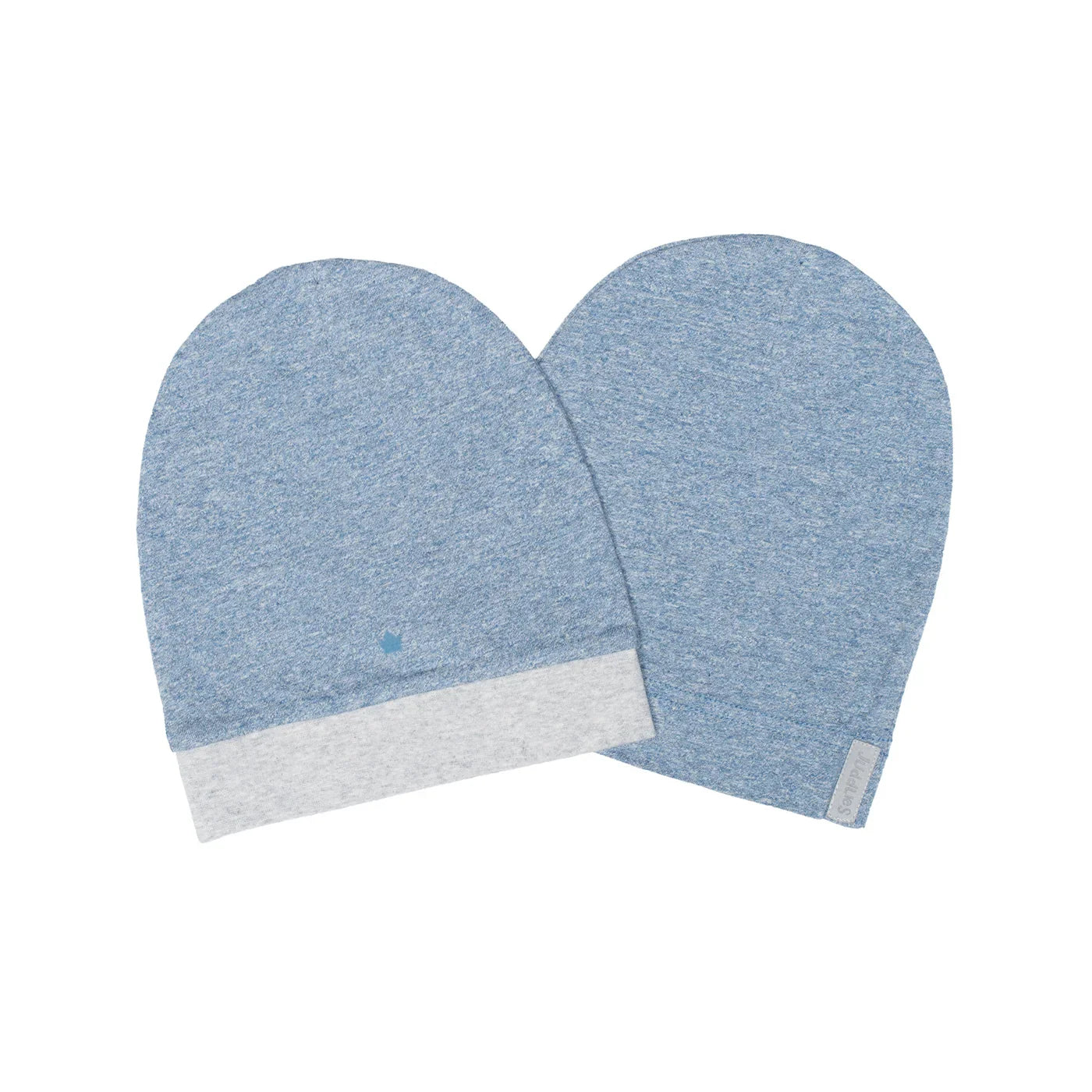 Juddlies baby organic cotton slouchy hats denim blue 2pk