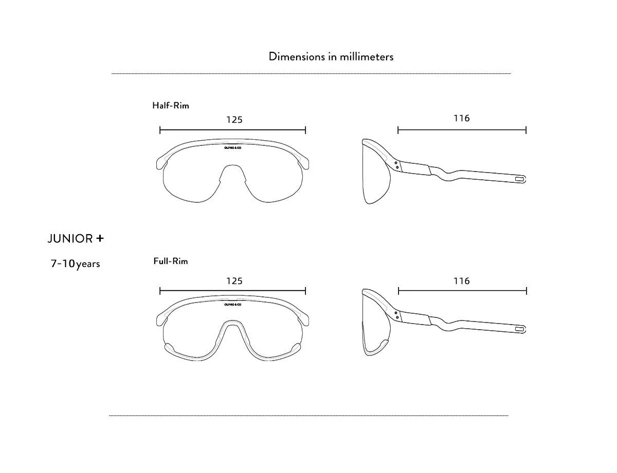 Olivio & Co Sport Sunglasses Junior+ Half-Rim Lava Grey