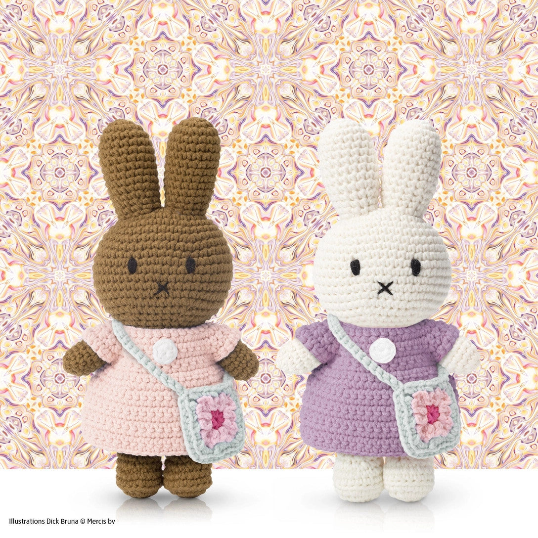 Just Dutch Miffy And Her Flower Bag Lilac Dress With Blue Flower Bag