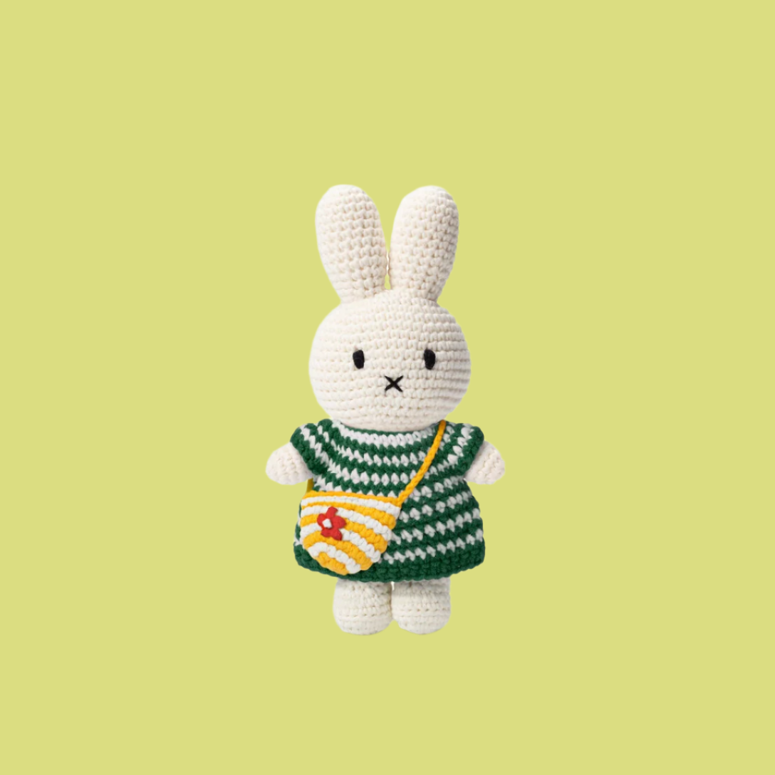 Just Dutch Miffy And Her Striped Bag Green With Striped Bag