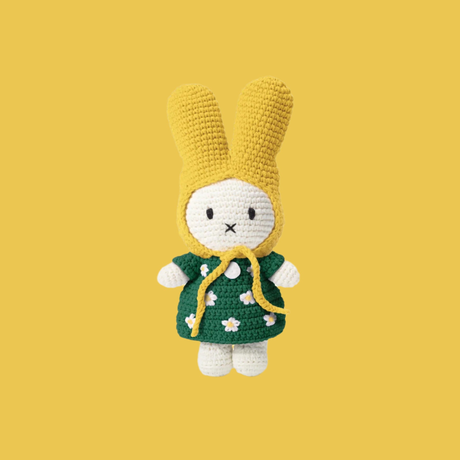Just Dutch Miffy Little Flower Dress Green With Yellow Hat