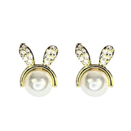 NEMIBABY EARRINGS BUNNIE PEARL - 925 STERLING SILVER PINS