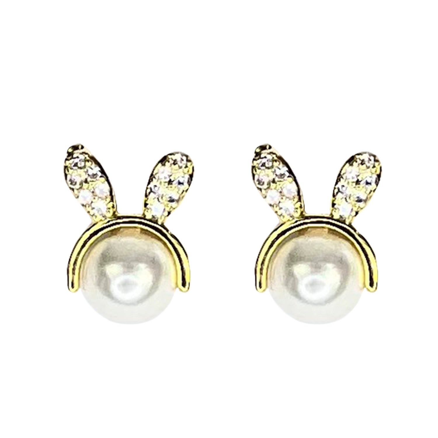 NEMIBABY EARRINGS BUNNIE PEARL - 925 STERLING SILVER PINS
