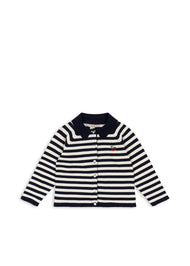 KONGES SLOJD VENTON COTTON KNIT CARDIGAN GOTS NAVY STRIPE
