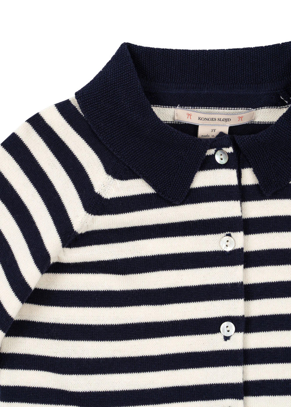 KONGES SLOJD VENTON COTTON KNIT CARDIGAN GOTS NAVY STRIPE