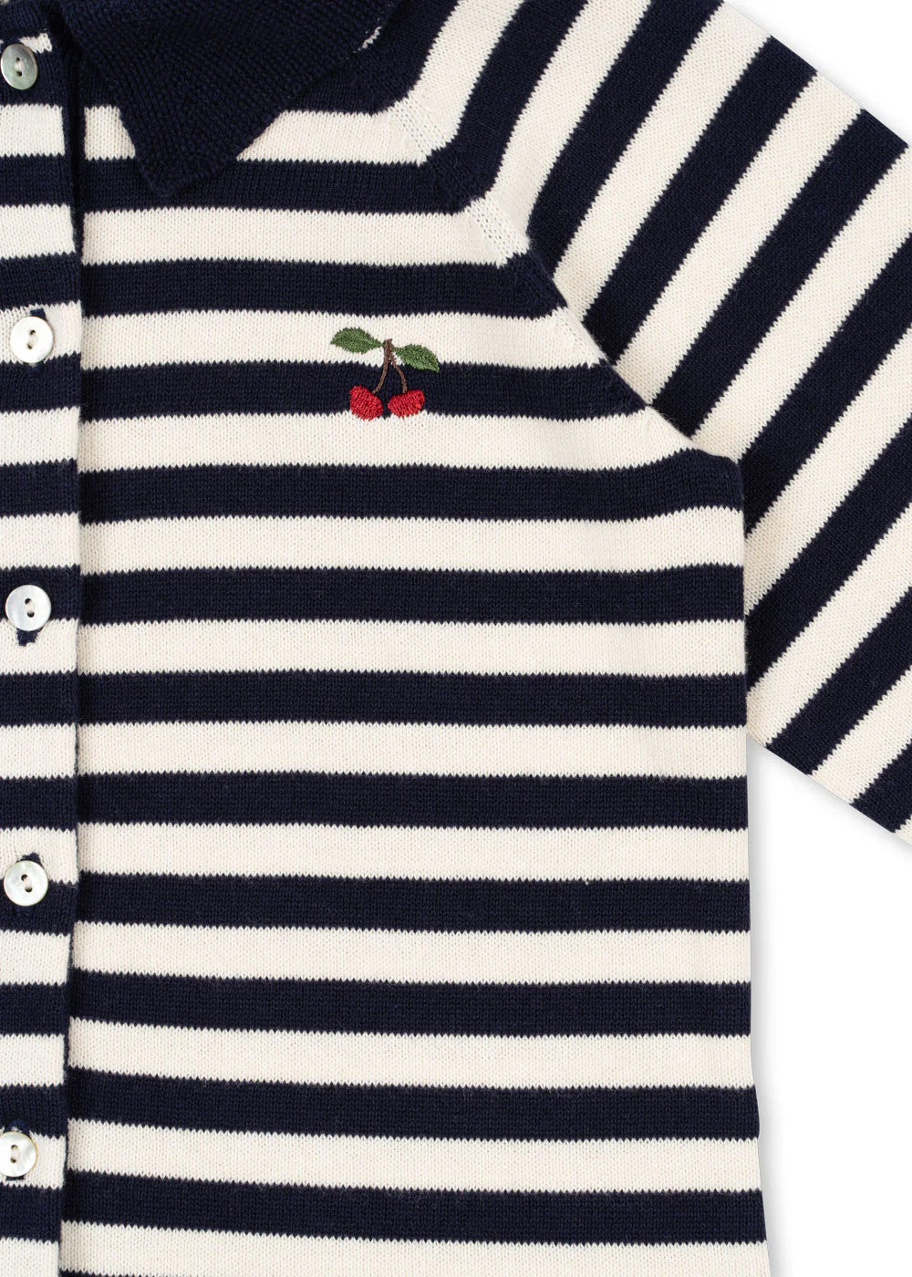 KONGES SLOJD VENTON COTTON KNIT CARDIGAN GOTS NAVY STRIPE