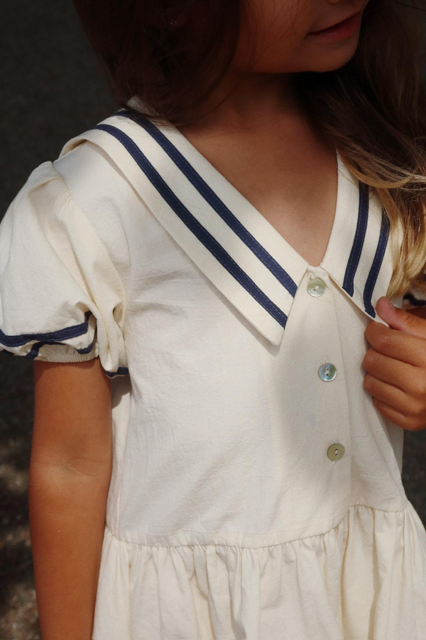 KONGES SLOJD ALLIE SAILOR DRESS GOTS OPTIC WHITE - baby enRoute