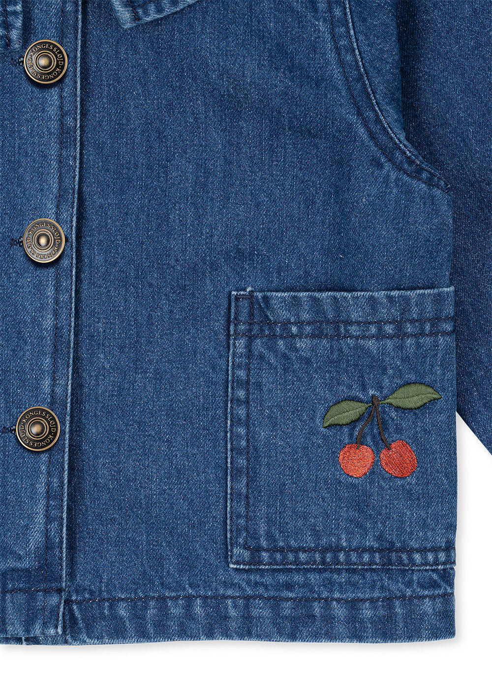 KONGES SLOJD DENIM SHIRT GOTS DENIM BLUE CHERRY