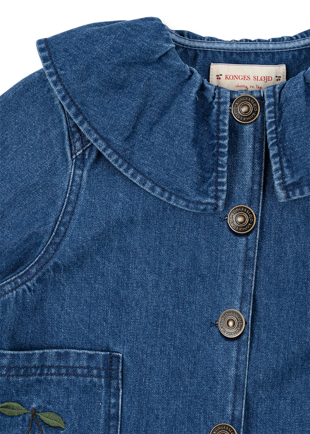 KONGES SLOJD DENIM SHIRT GOTS DENIM BLUE CHERRY
