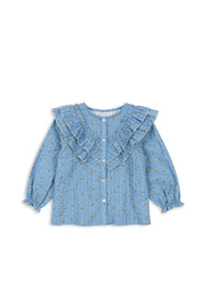 KONGES SLOJD KIM FRILL BLOUSE GOTS BILLIE BLUE