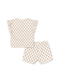 Konges Slojd Lin Frill Two Piece Set Gots Cherry Motif