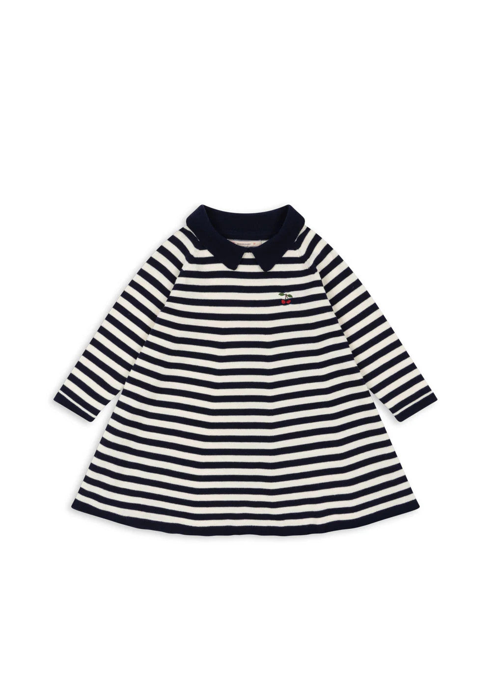 KONGES SLOJD VENTON COTTON KNIT DRESS GOTS NAVY STRIPE