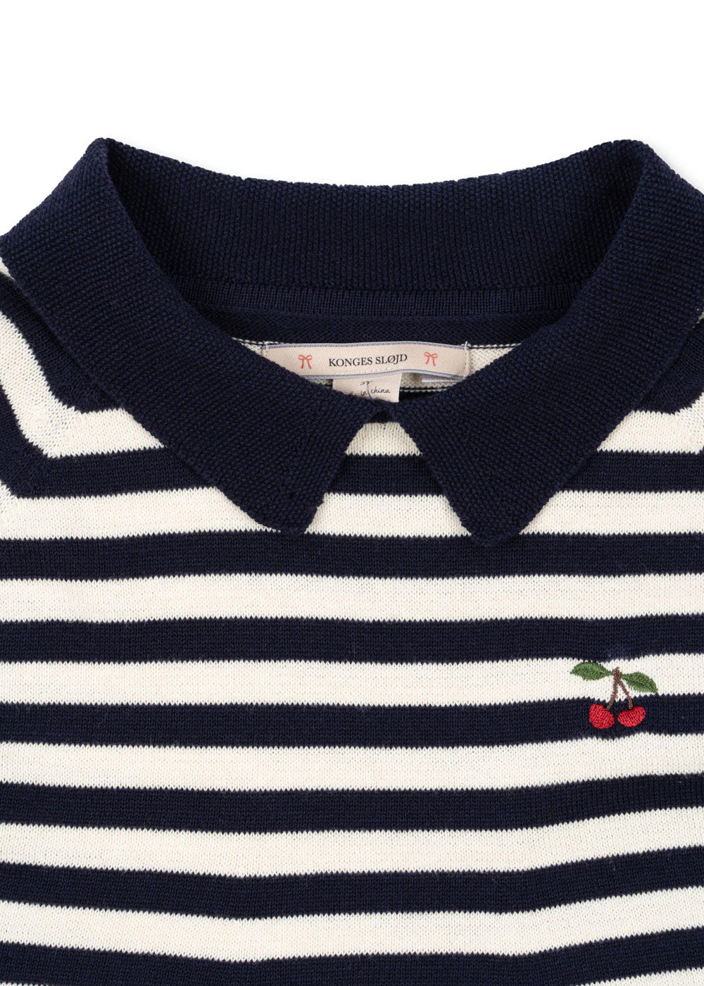 KONGES SLOJD VENTON COTTON KNIT DRESS GOTS NAVY STRIPE
