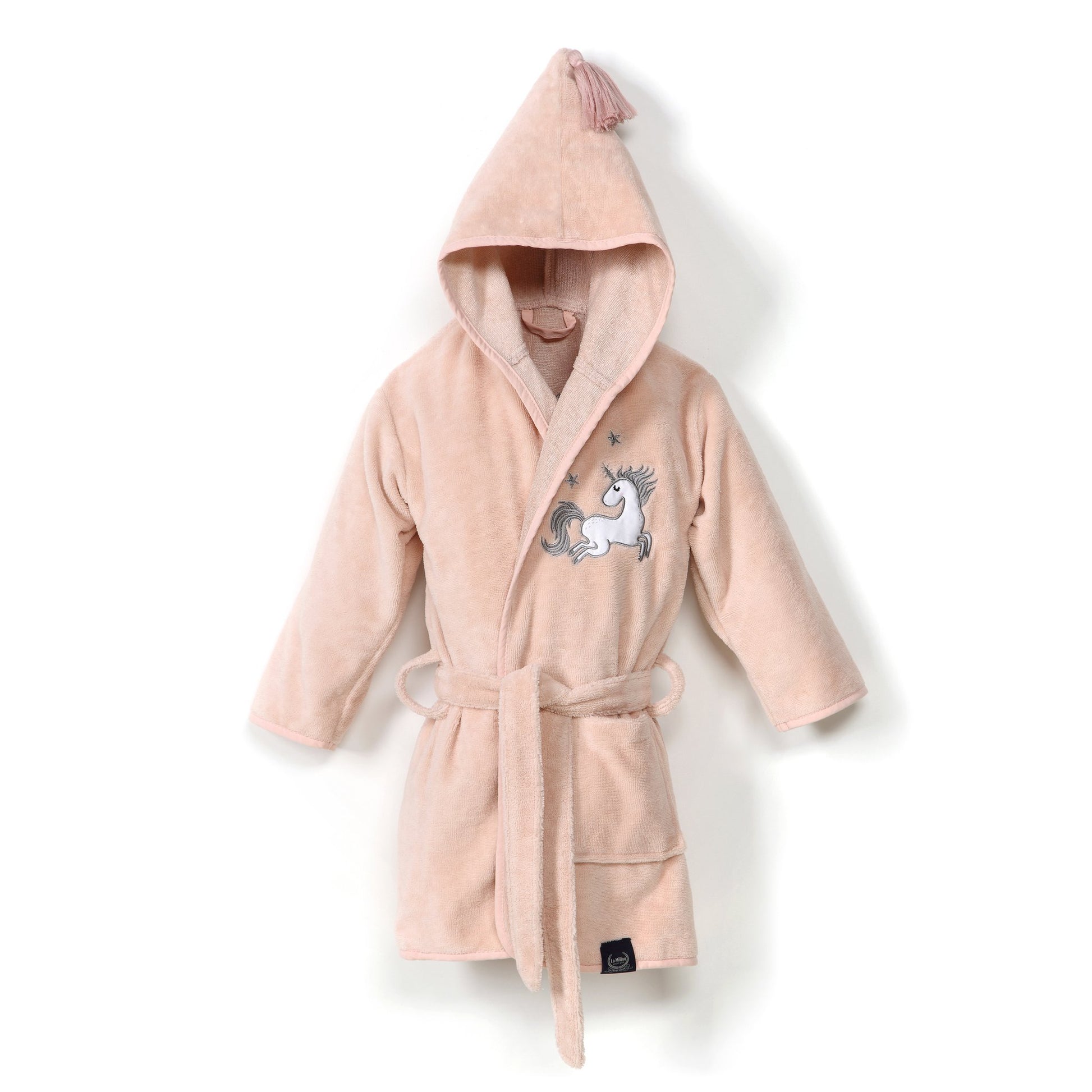 LA MILLOU BATHROBE BAMBOO SOFT POWDER PINK UNICORN SUGAR BEBE LARGE