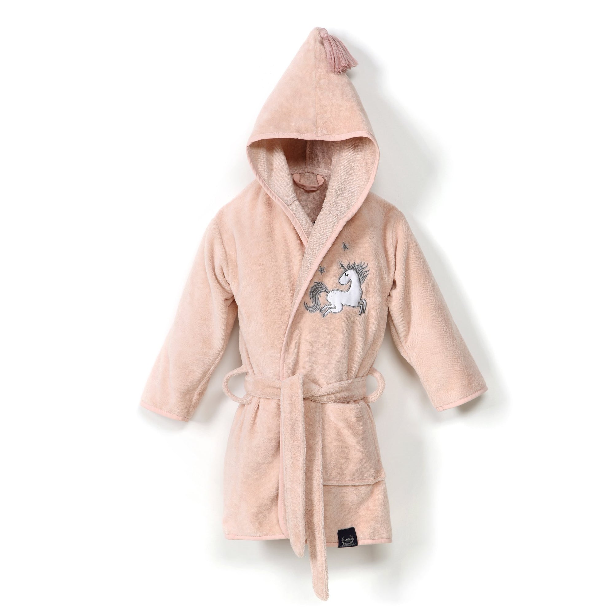 LA MILLOU BATHROBE BAMBOO SOFT POWDER PINK UNICORN SUGAR BEBE LARGE