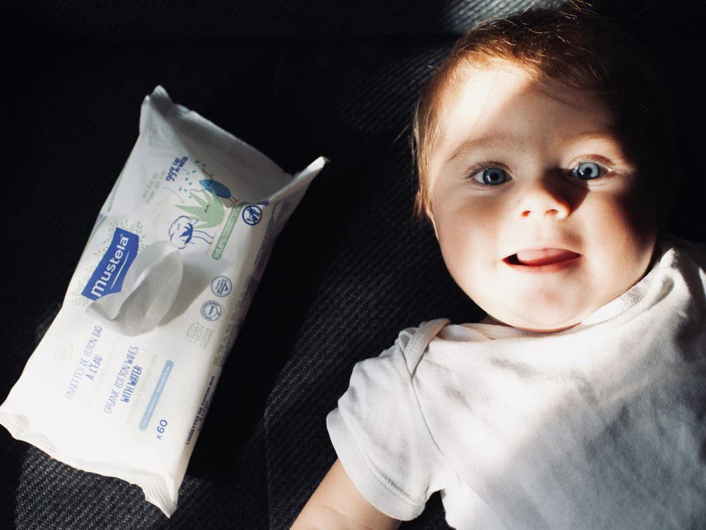 MUSTELA CERTIFIED ORGANIC ORGANIC COTTON WIPES WITH WATER 60PC