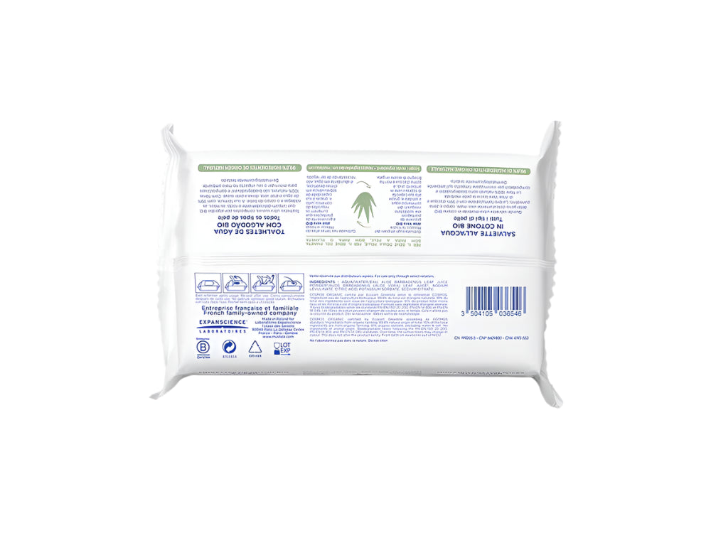 MUSTELA CERTIFIED ORGANIC ORGANIC COTTON WIPES WITH WATER 60PC