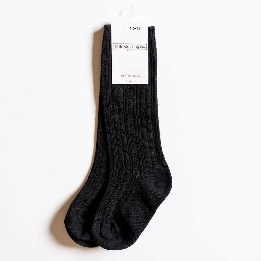 LITTLE STOCKING CO. KNEE HIGH SOCKS BLACK - baby enRoute