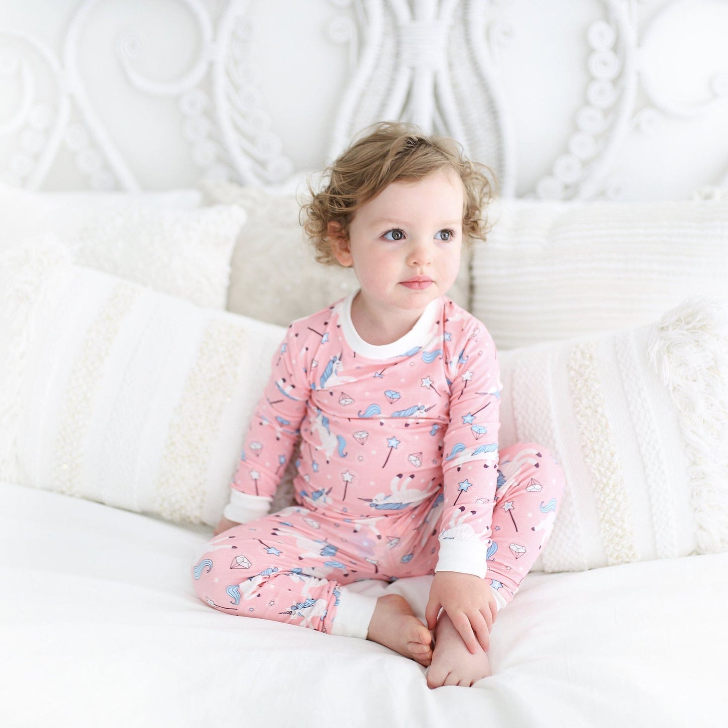 LITTLE SLEEPIES BAMBOO PAJAMA SET PINK UNICORN - baby enRoute