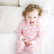 LITTLE SLEEPIES BAMBOO PAJAMA SET PINK UNICORN