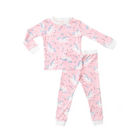 LITTLE SLEEPIES BAMBOO PAJAMA SET PINK UNICORN
