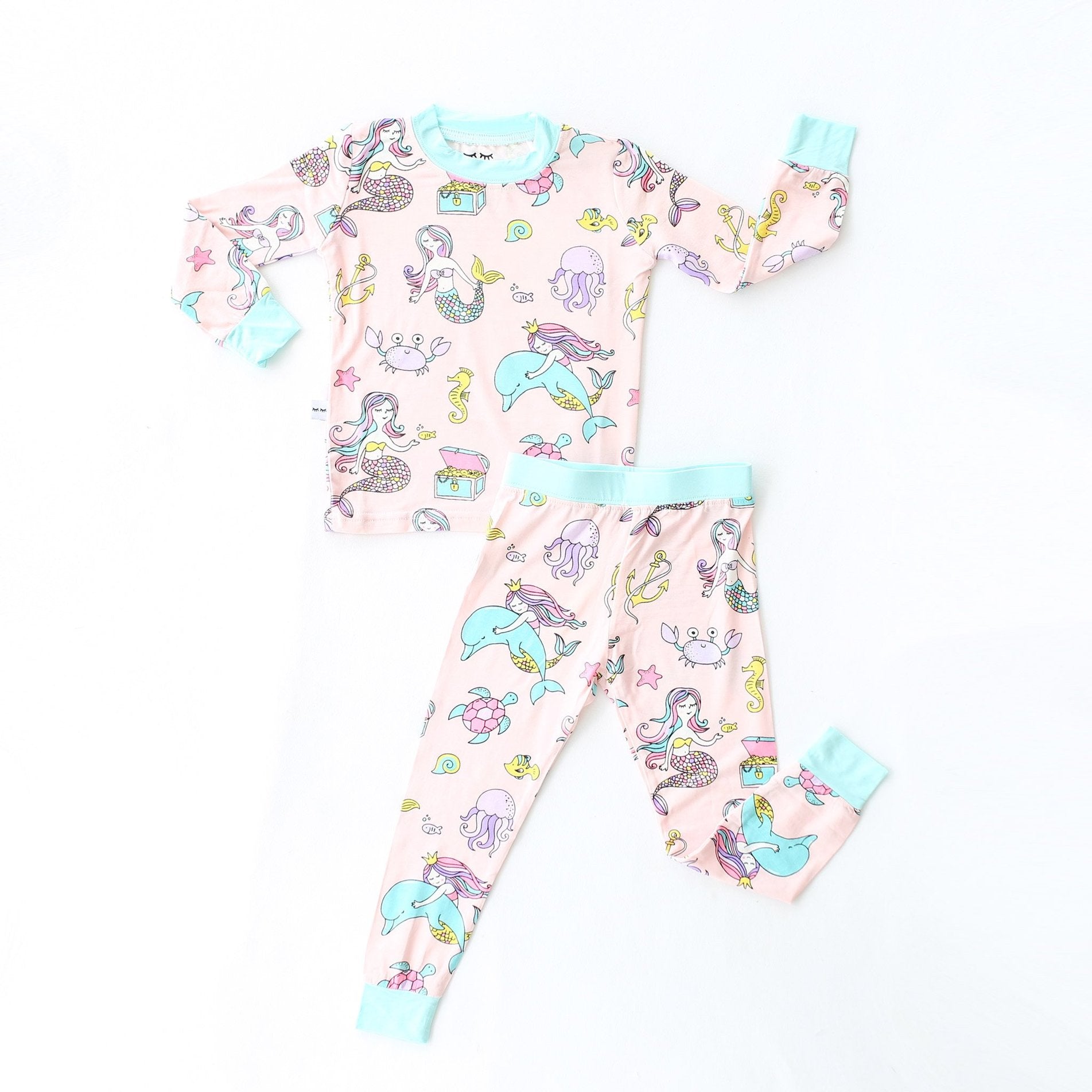LITTLE SLEEPIES BAMBOO PAJAMA SET MERMAID
