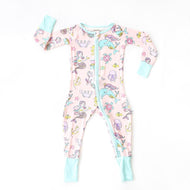 LITTLE SLEEPIES BAMBOO ZIP ROMPER/SLEEPER MERMAID