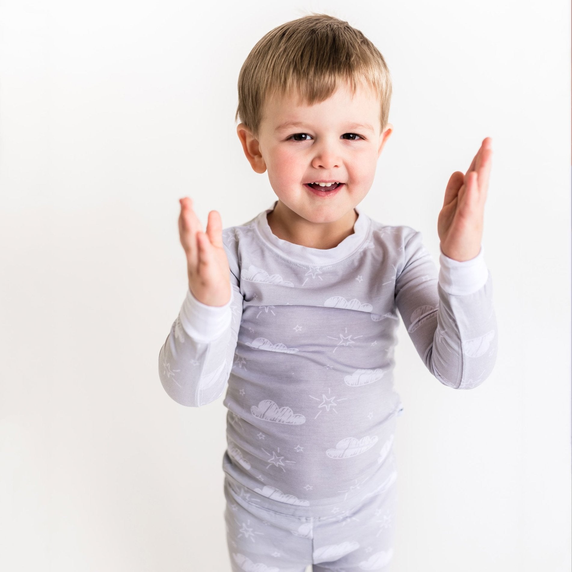 LITTLE SLEEPIES BAMBOO PAJAMA SET CLOUDS