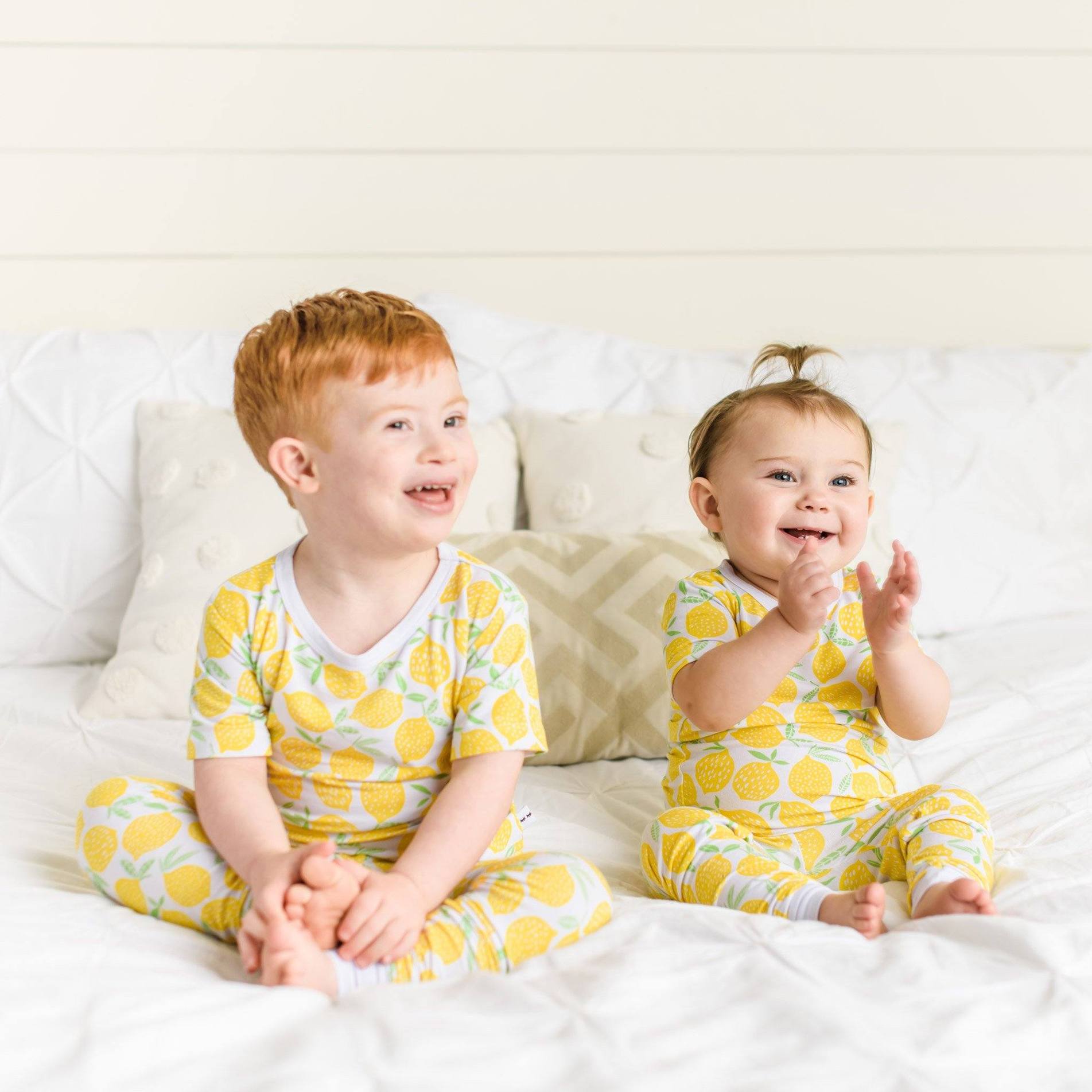 LITTLE SLEEPIES BAMBOO PAJAMA SET LEMONS