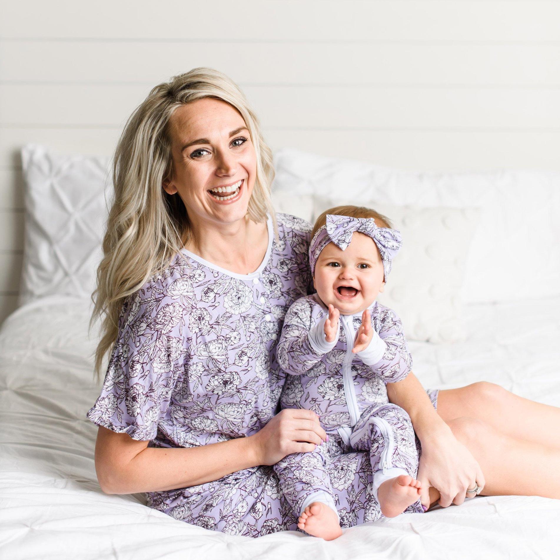 LITTLE SLEEPIES BAMBOO PAJAMA SET PEONIES