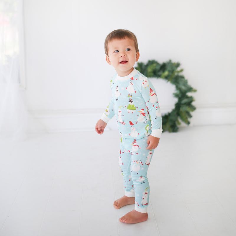 LITTLE SLEEPIES BAMBOO PAJAMA SET SNOWMAN