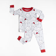 LITTLE SLEEPIES BAMBOO PAJAMA SET SANTA STARS