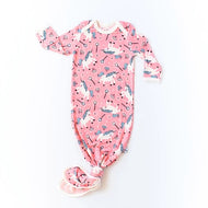 LITTLE SLEEPIES UNICORNS BAMBOO VISCOSE INFANT KNOTTED GOWN