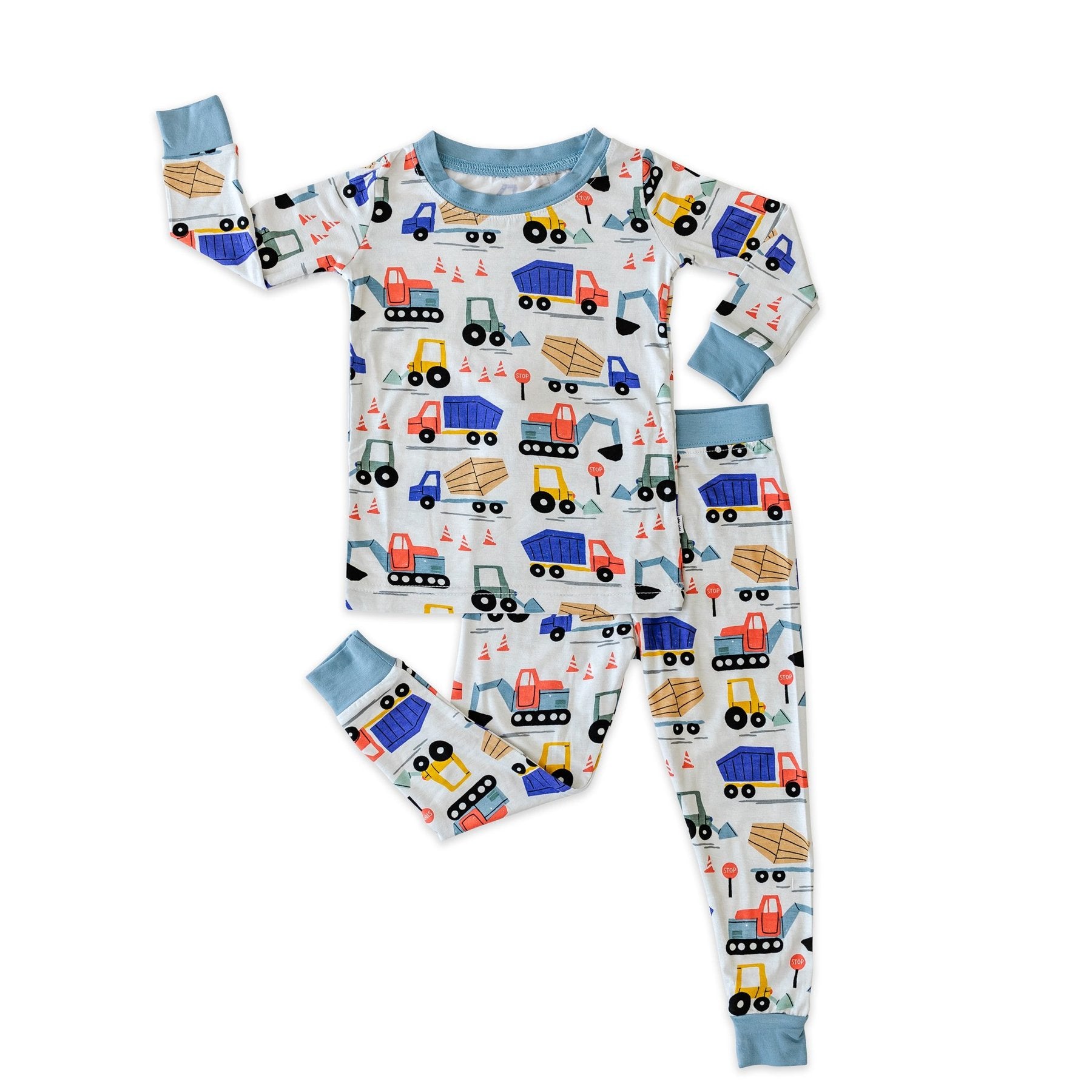 LITTLESLEEPIES CONSTRUCTION TWO-PIECE BAMBOO VISCOSE PAJAMA SET