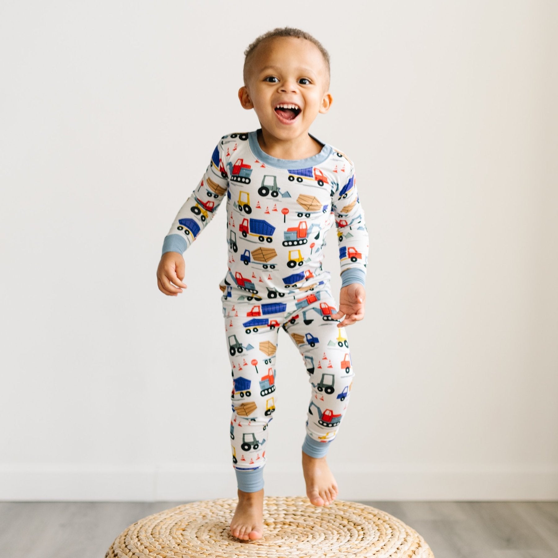 LITTLESLEEPIES CONSTRUCTION TWO-PIECE BAMBOO VISCOSE PAJAMA SET