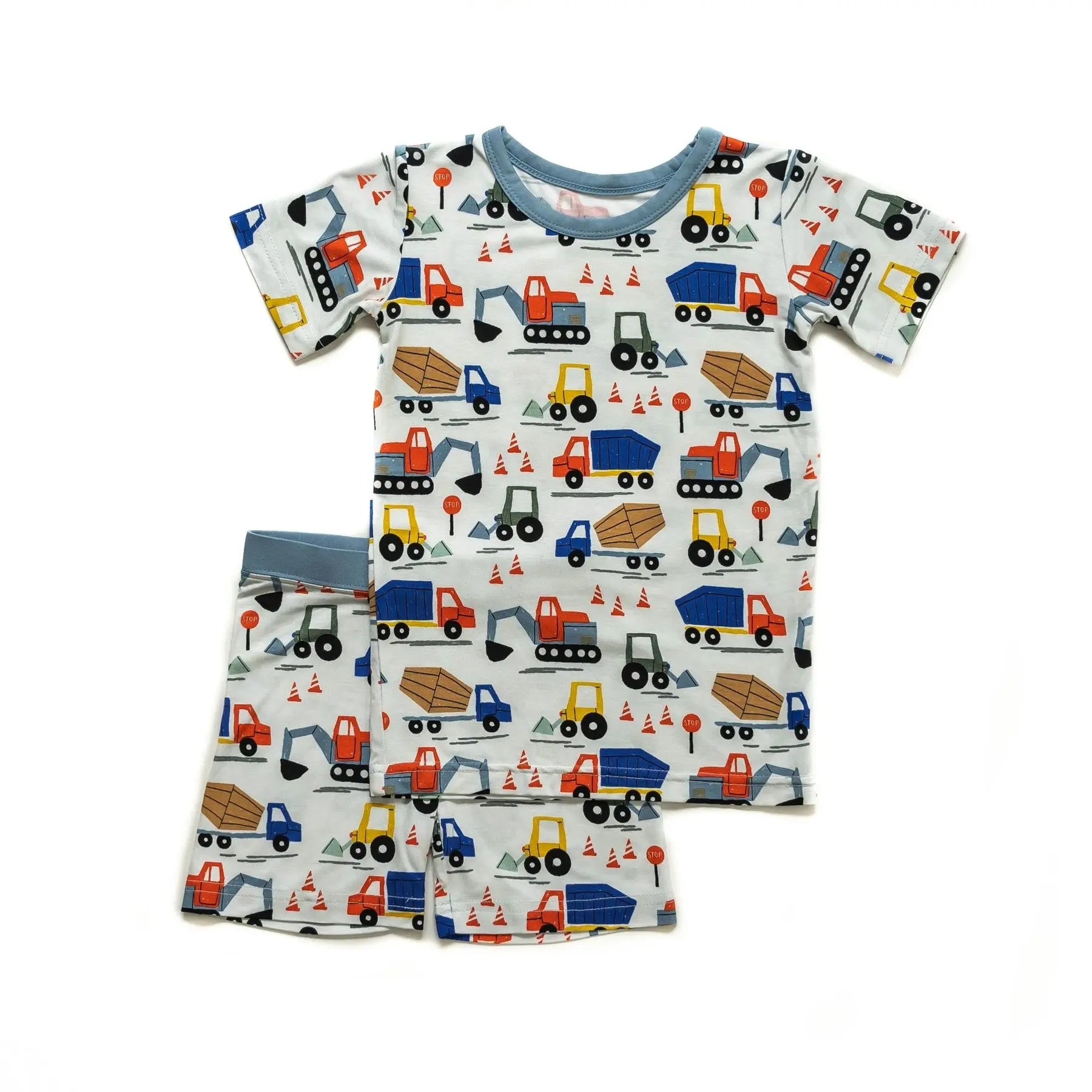 Littlesleepies Construction Two Piece Short Sleeve & Shorts Bamboo Viscose Pajama Set