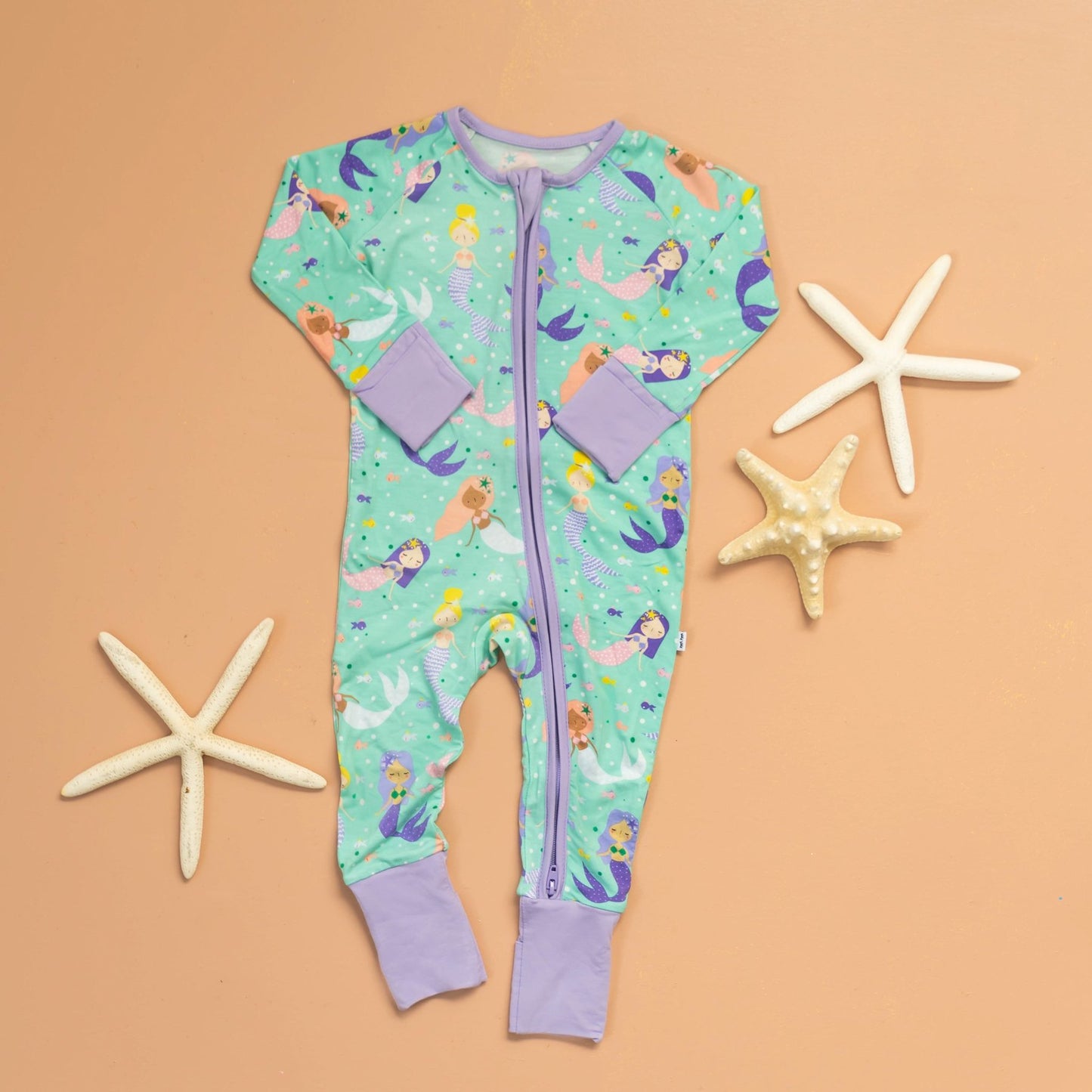 LITTLESLEEPIES MERMAID MAGIC BAMBOO VISCOSE ZIPPY - baby enRoute