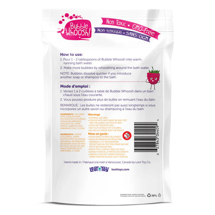 LOOT TOY CO FOAMING BATH POWDER RASPBERRY