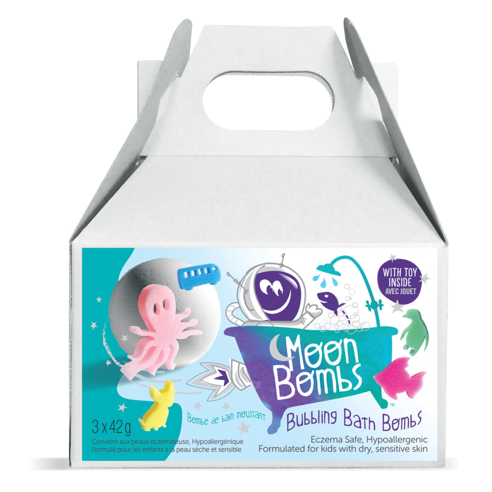 LOOT TOY CO MOON BUBBLING BATH BOMBS WITH TOY 3 PACKS